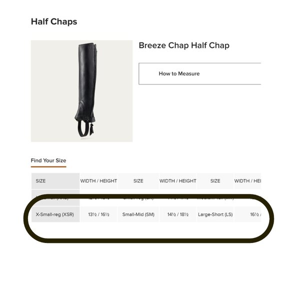 Ariat BLACK Leather Horse Riding Breeze Chap - Washable Half Chaps Size XS - Picture 12 of 12